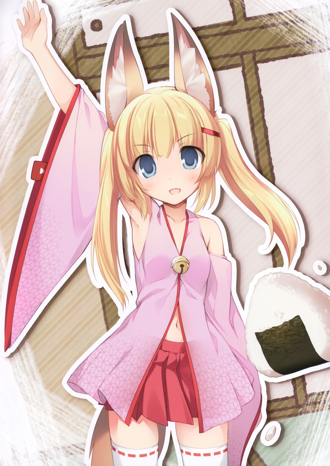 animal_ears japanese_clothes karomix karory kitsune tail thighhighs