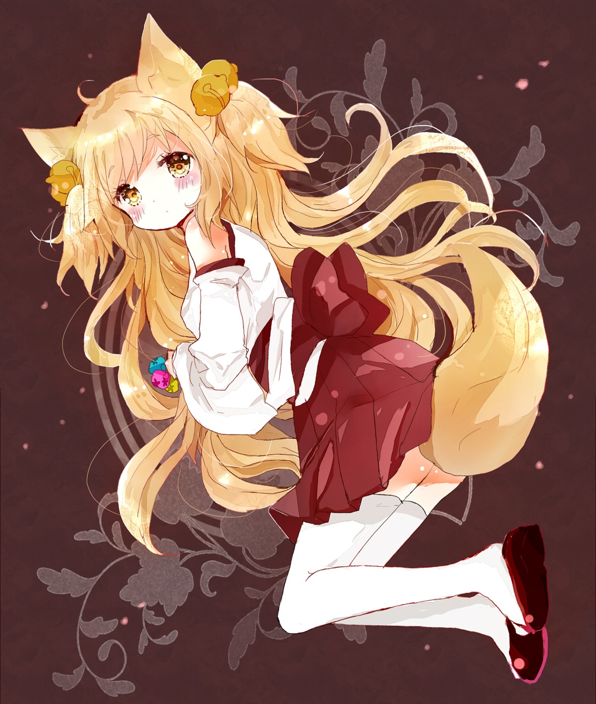 animal_ears ass kitsune miko tail thighhighs tsukiyo_(skymint)