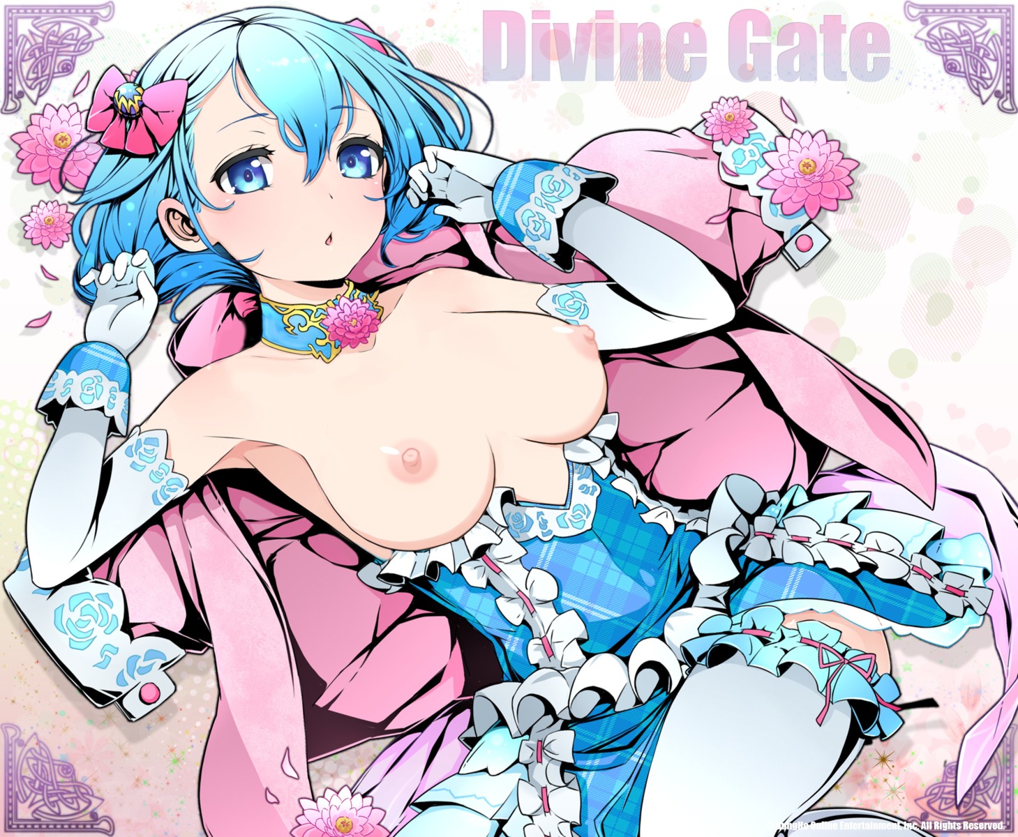 breasts divine_gate dress garter nipples photoshop tagme thighhighs wallpaper