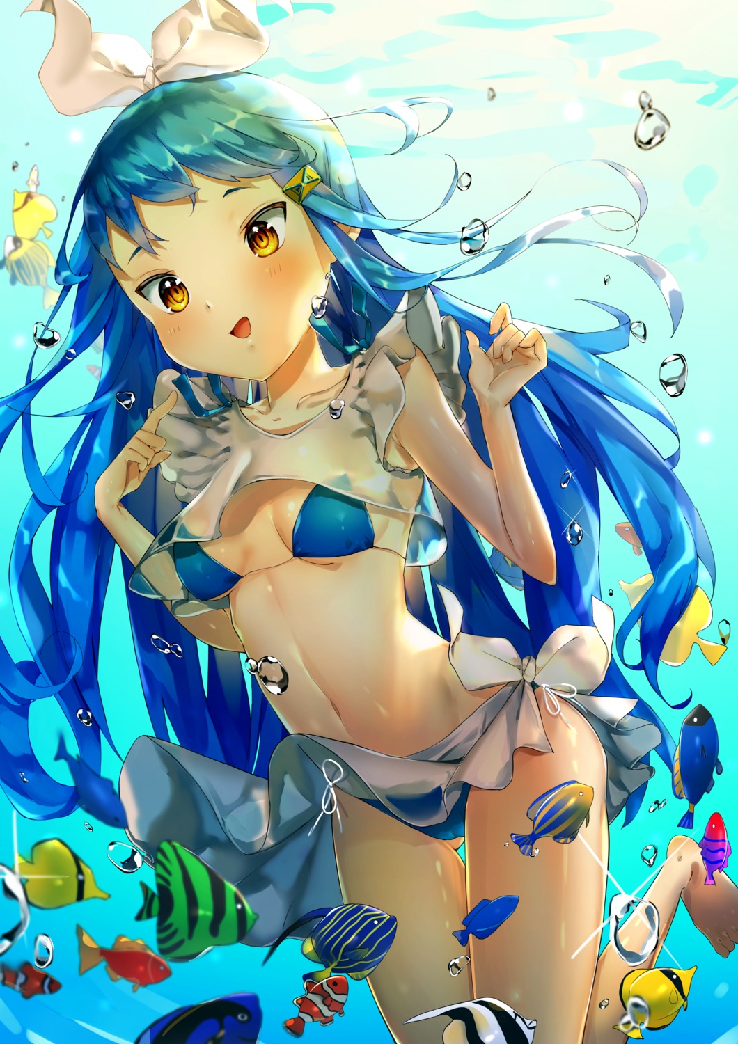 bikini cameltoe see_through skirt_lift swimsuits wakamore_(getguacamole)