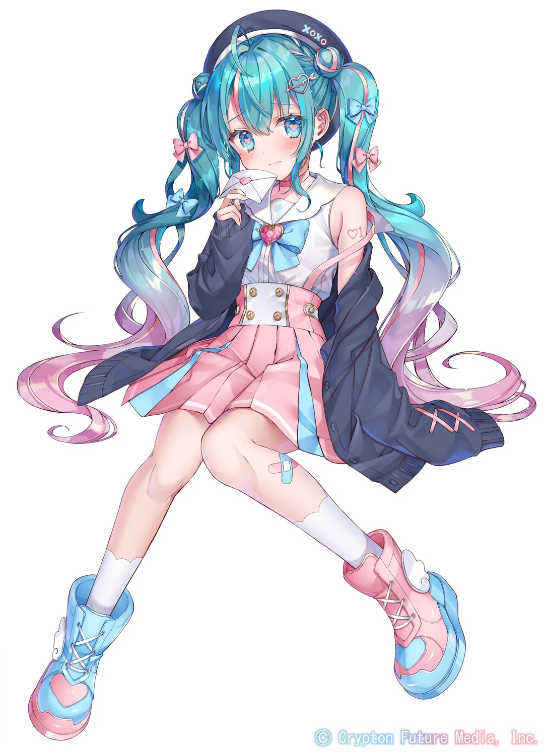 bandaid hatsune_miku shiori_(xxxsi) tattoo vocaloid