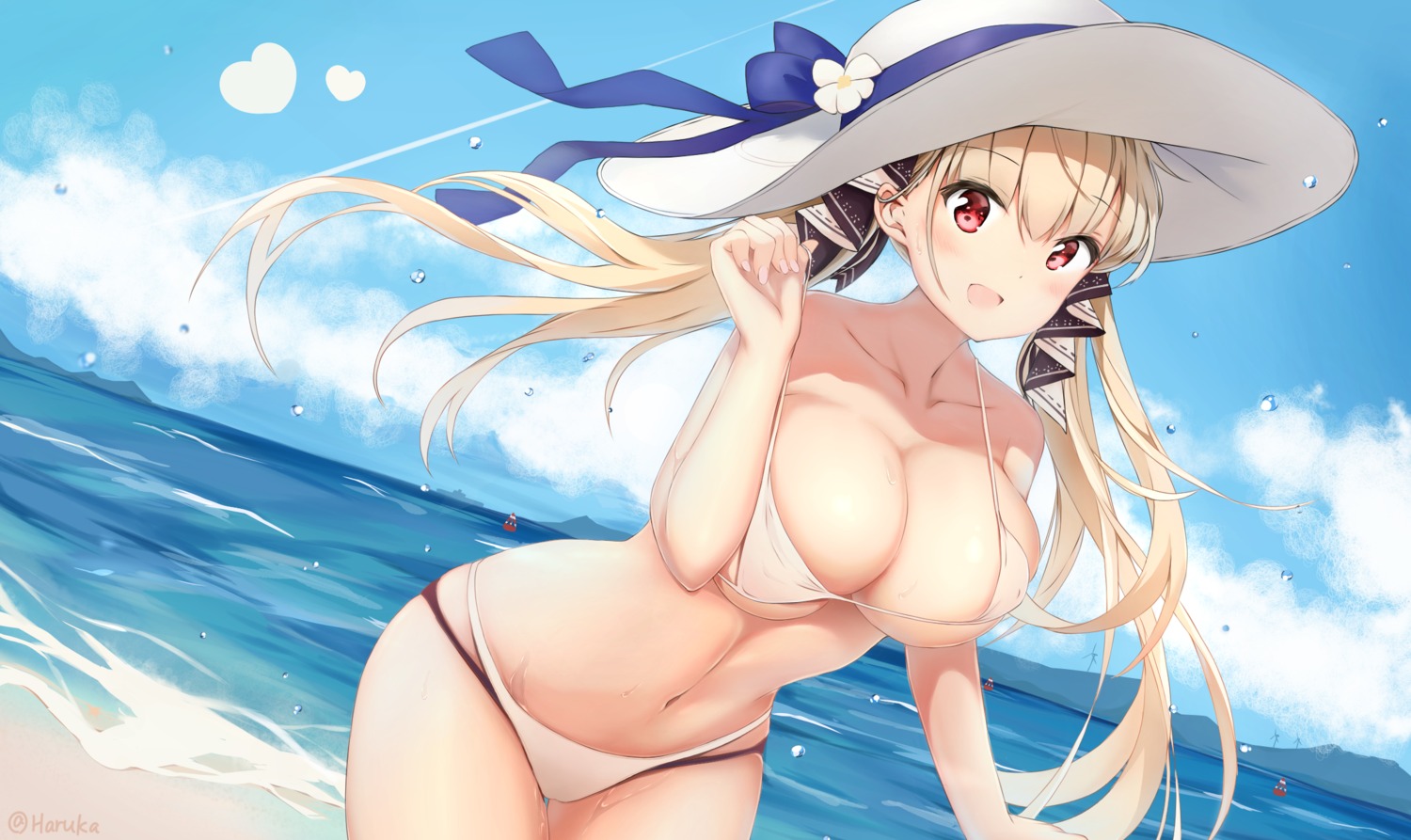 azur_lane bikini breast_hold erect_nipples formidable_(azur_lane) haruka_poi swimsuits underboob wet