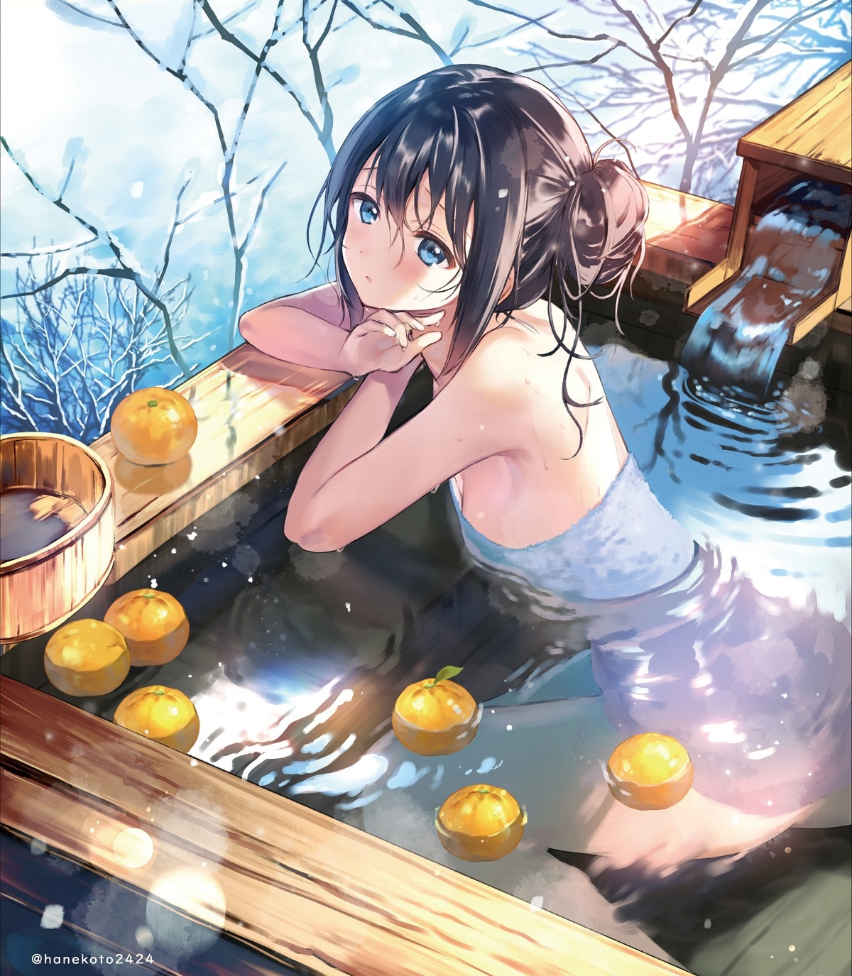 bathing hanekoto onsen towel wet