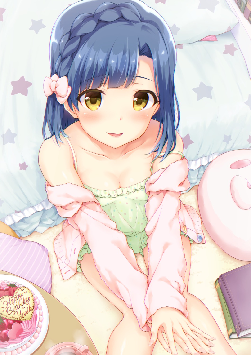 amenosorashido cleavage nanao_yuriko pajama the_idolm@ster the_idolm@ster_million_live!