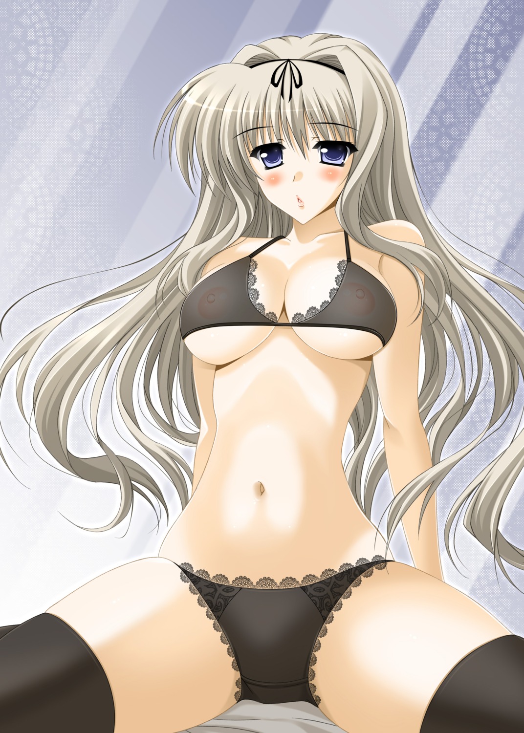 bra cleavage kusugawa_sasara nipples oda_kenichi pantsu see_through thighhighs to_heart_(series) to_heart_2