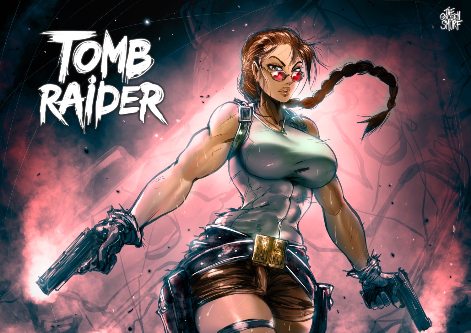 garter gun lara_croft megane sketch thegoldensmurf tomb_raider