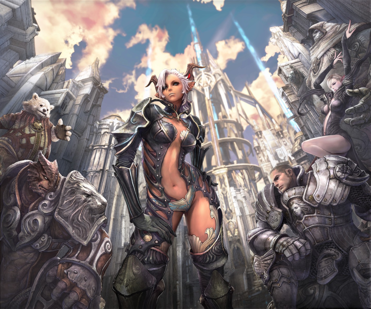 armor cleavage tera_online thighhighs