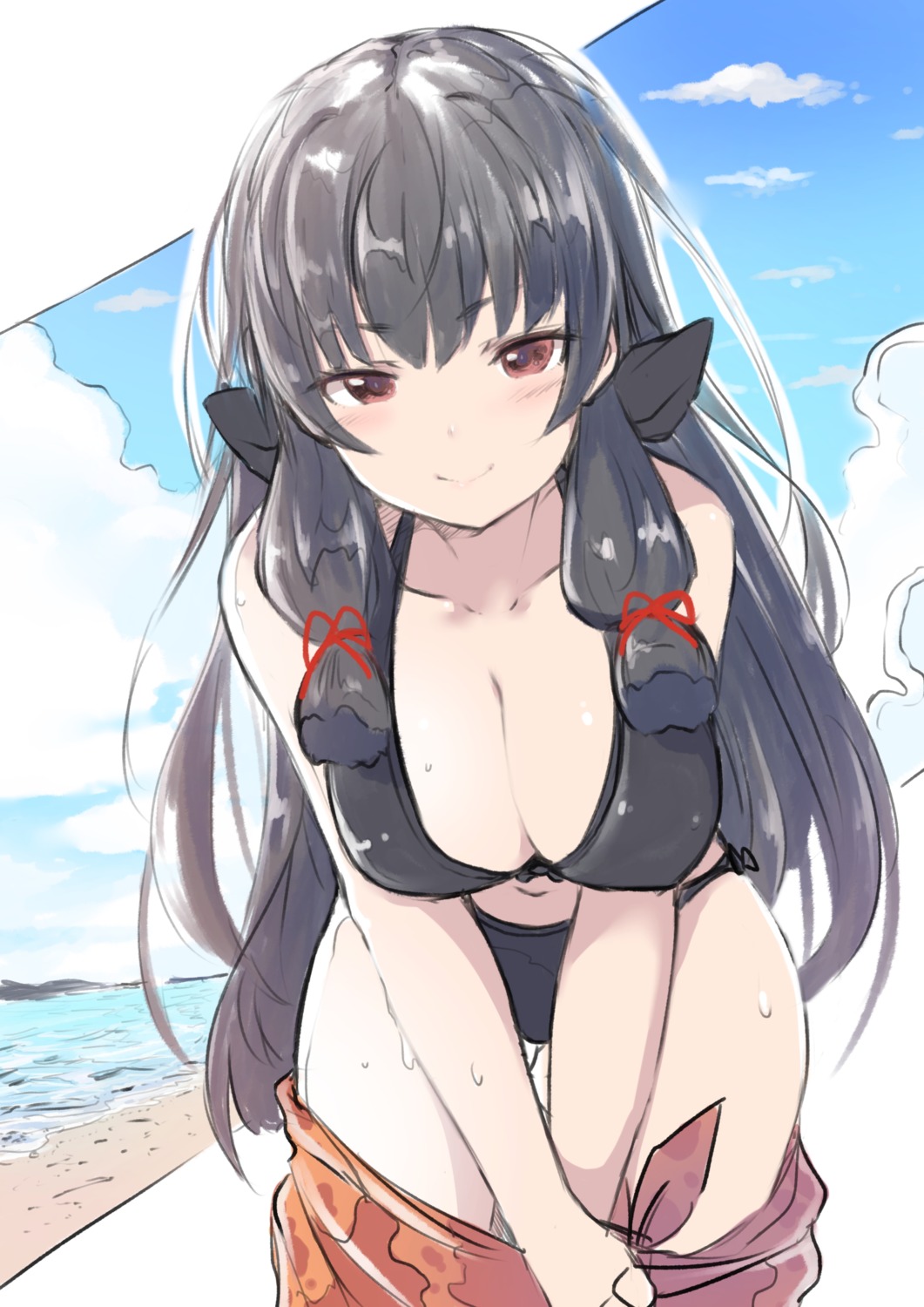 bikini cleavage dyson_(edaokunnsaikouya) isokaze_(kancolle) kantai_collection swimsuits undressing