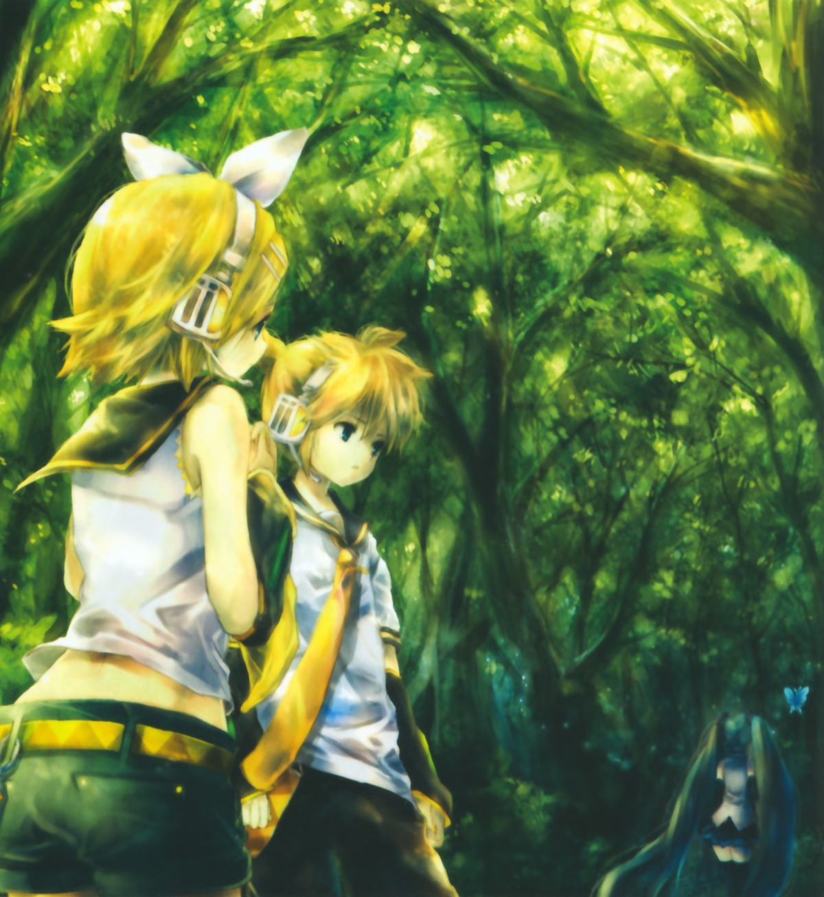 hatsune_miku kagamine_len kagamine_rin onineko vocaloid