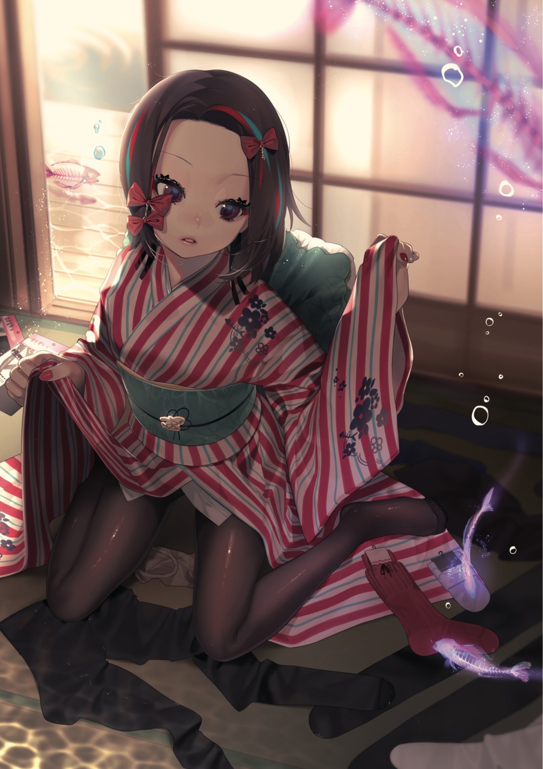 kimono ohisashiburi pantyhose skirt_lift