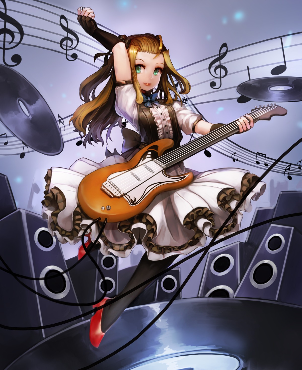 dress gothic_lolita guitar heels kibellin lolita_fashion