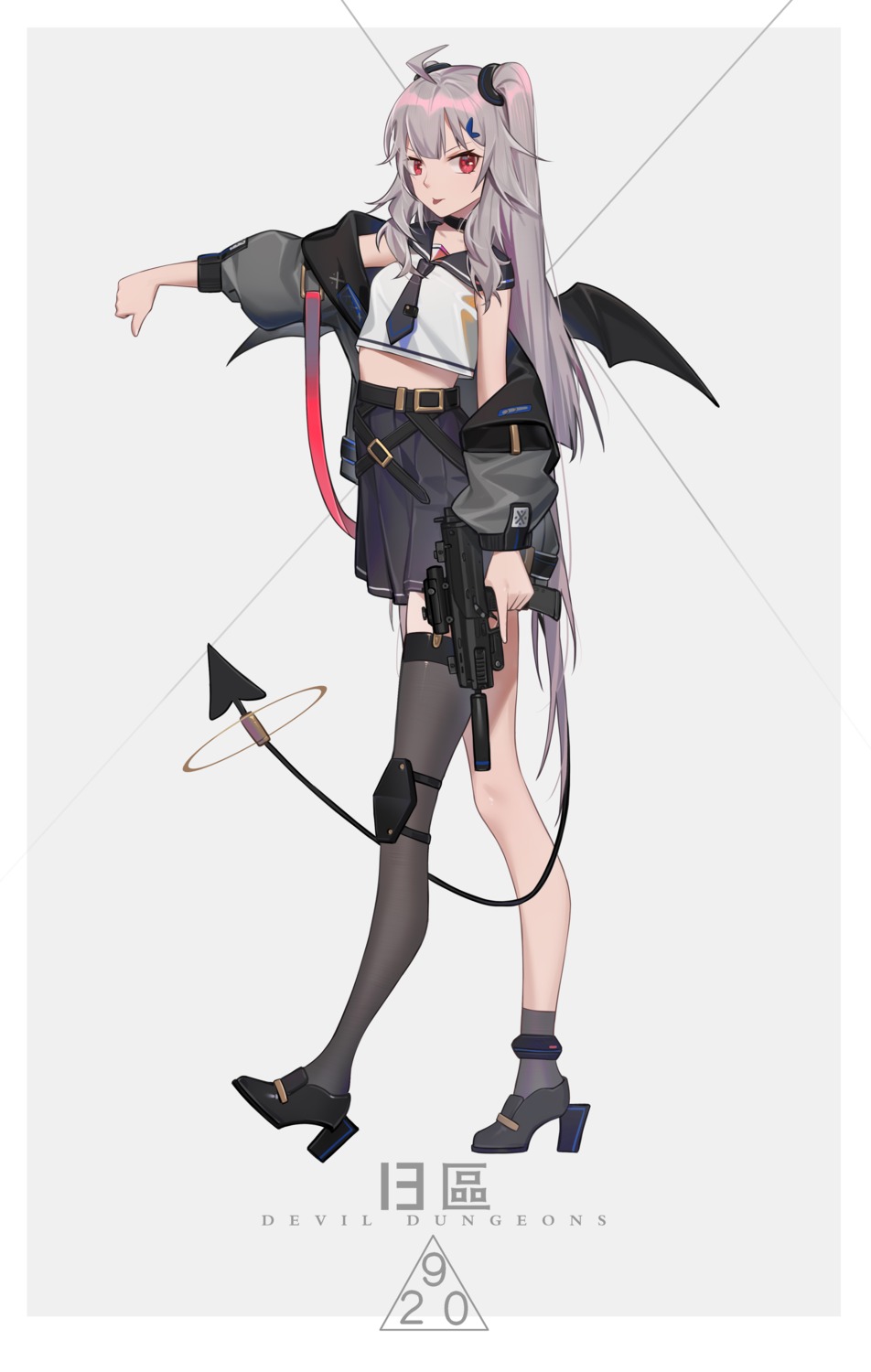 heels tail thighhighs weapon wings xtears_kitsune