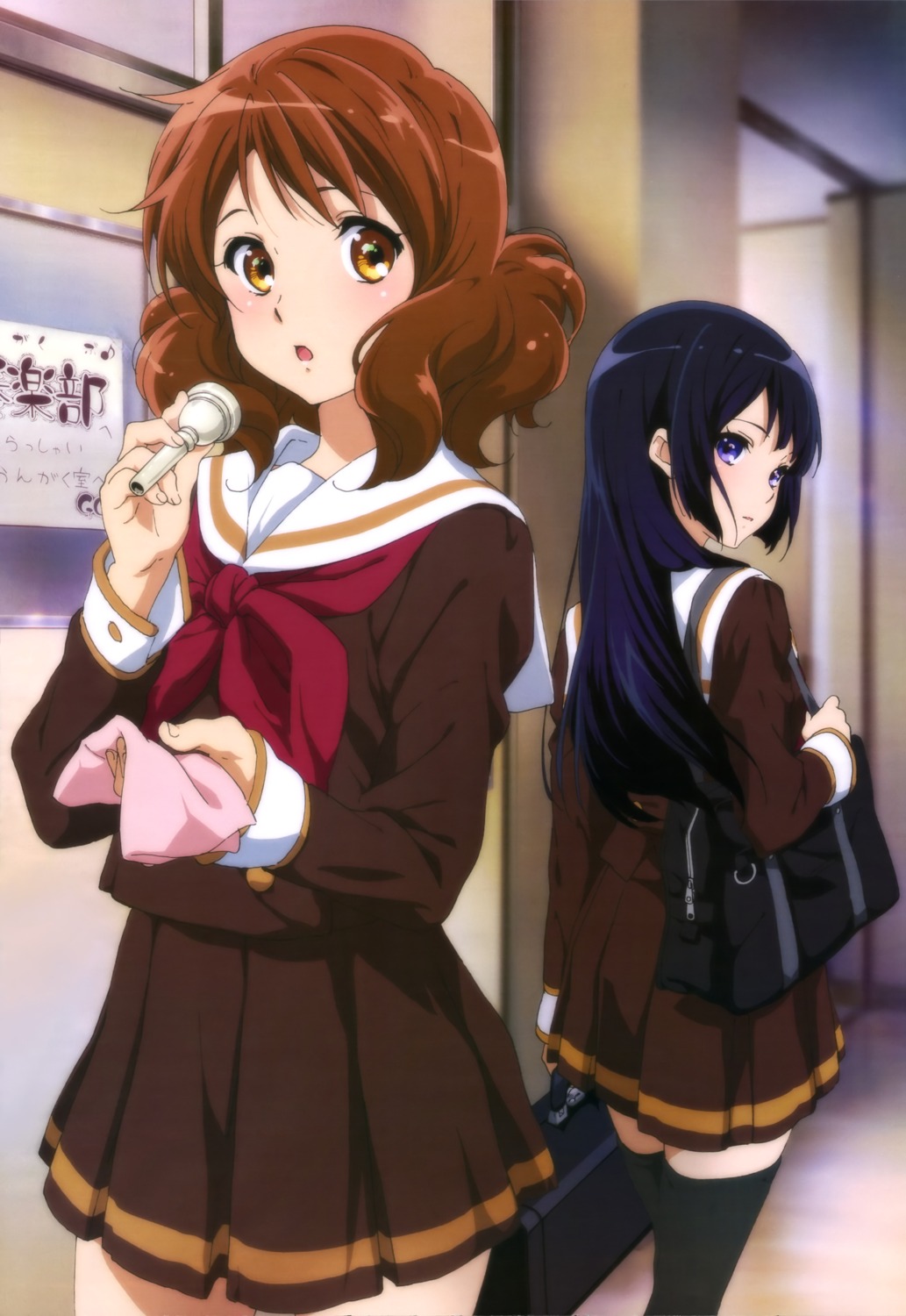 hibike!_euphonium ikeda_shouko kousaka_reina oumae_kumiko seifuku thighhighs