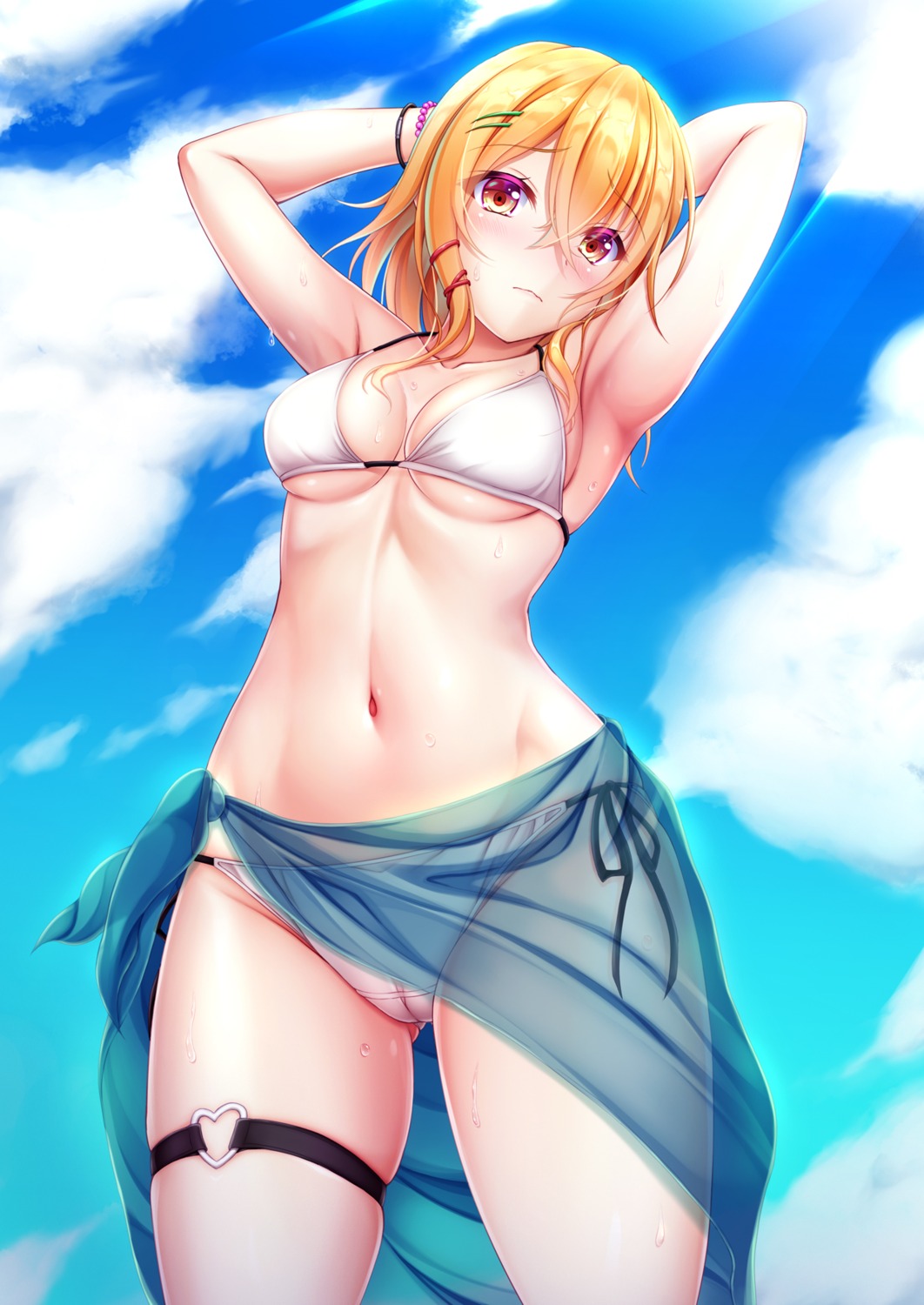 bikini cameltoe cleavage garter hiro_(725611) see_through swimsuits underboob