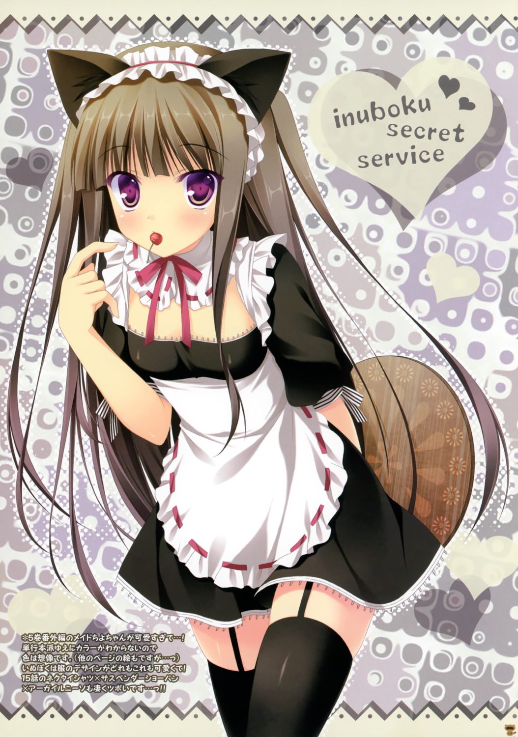 allegro_mistic animal_ears inu_x_boku_ss maid nekomimi shirakiin_ririchiyo stockings takano_yuki thighhighs