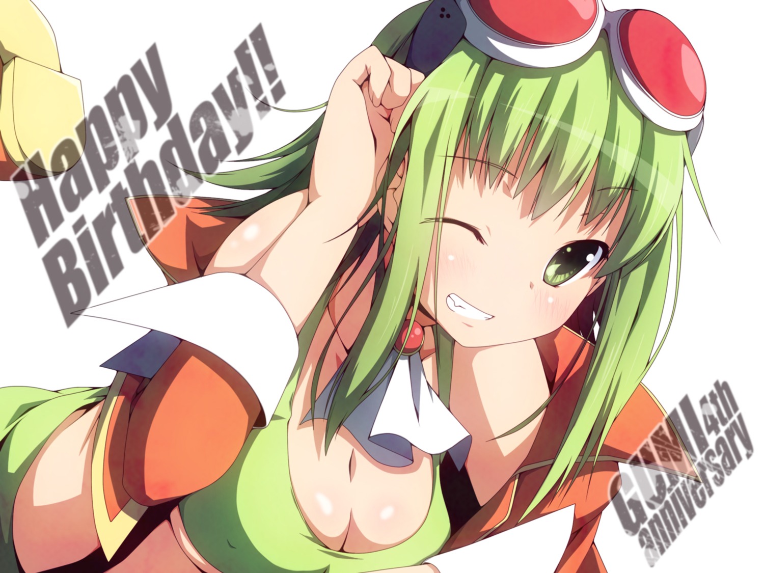 cleavage gumi vocaloid wallpaper yukizuki_kei_(yossa)