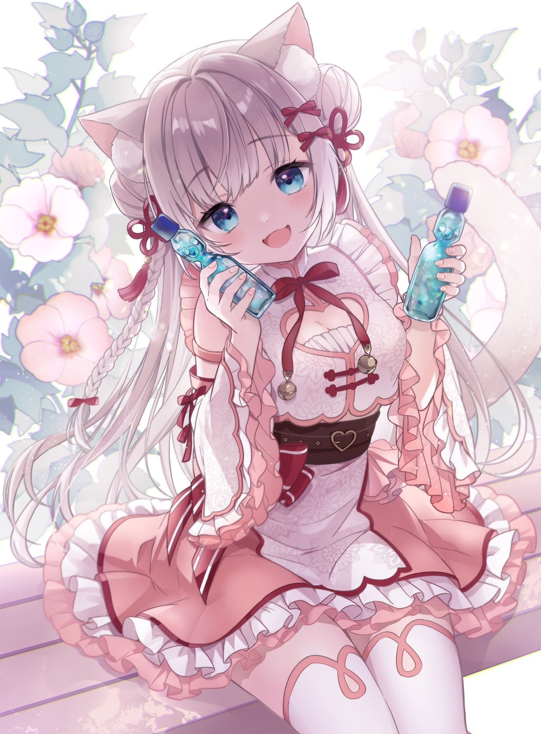 animal_ears detexted indie_virtual_youtuber koneko_chiari lolita_fashion momoyama_momo nekomimi tail thighhighs wa_lolita