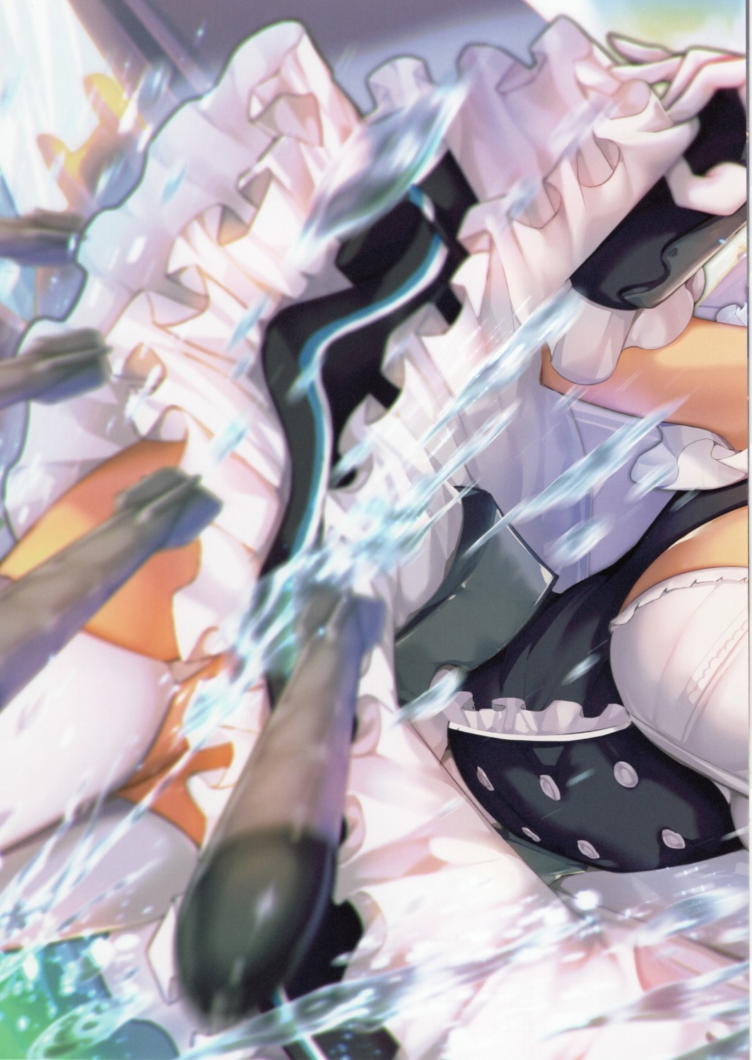 armadillo azur_lane maid renji skirt_lift stockings thighhighs