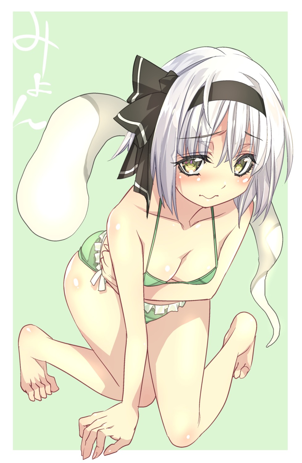 bikini breast_hold cleavage ichikawa_ryuunosuke konpaku_youmu swimsuits touhou