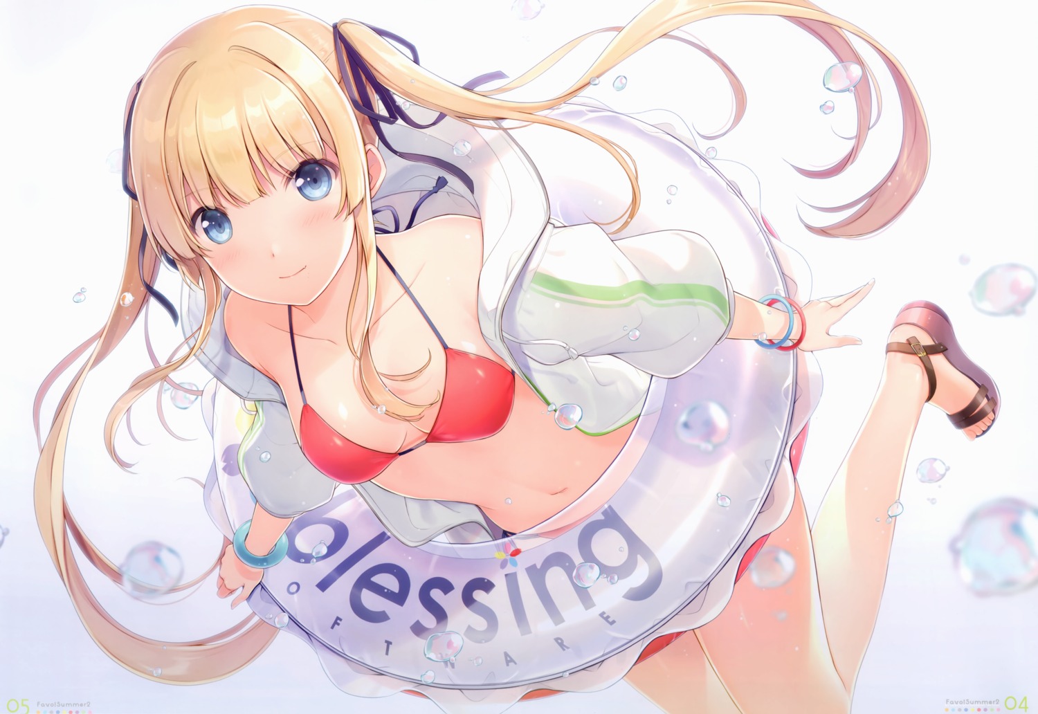 6u bikini eternal_land saenai_heroine_no_sodatekata sawamura_spencer_eriri sweater swimsuits