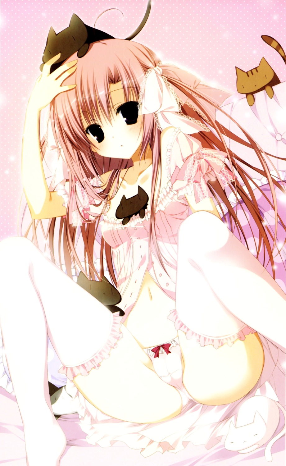 cameltoe color_issue inugami_kira lingerie neko pantsu thighhighs