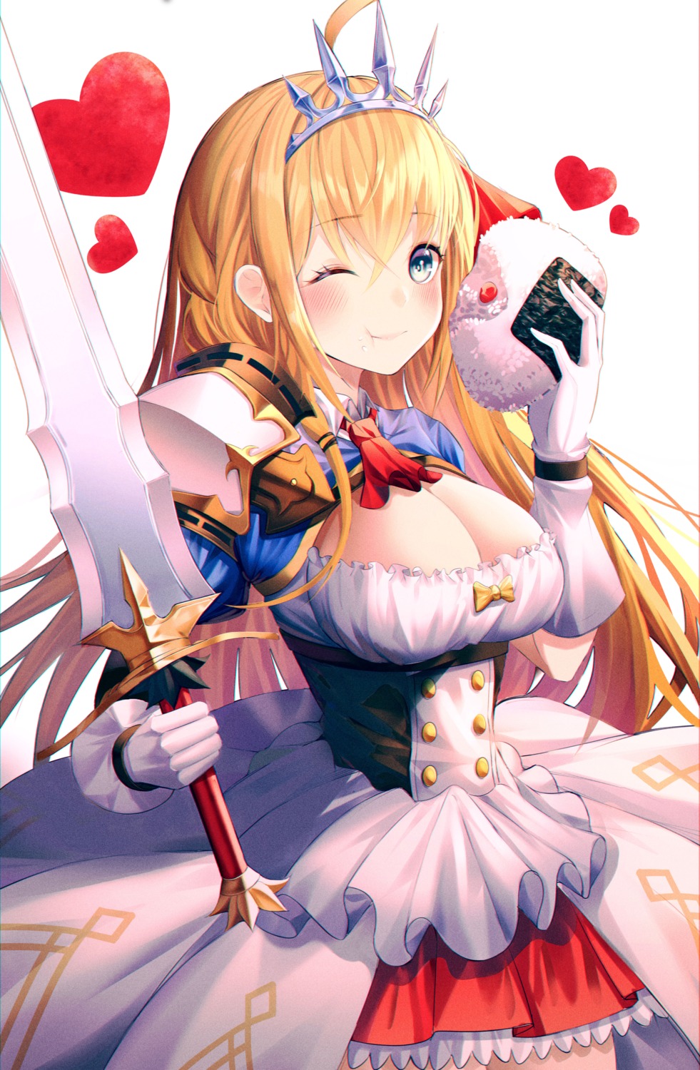 armor cleavage hyangu no_bra pecorine princess_connect princess_connect!_re:dive sword