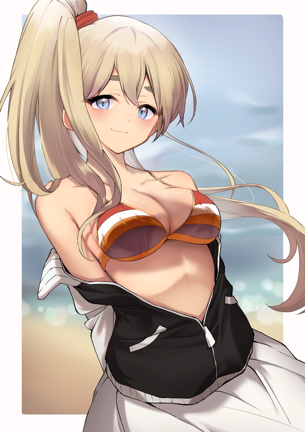 bikini_top k-on! kootee-on kotobuki_tsumugi open_shirt swimsuits