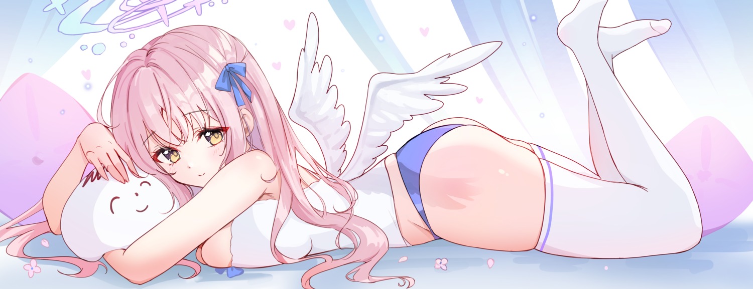 angel ash_(cat7evy) blue_archive misono_mika pantsu thighhighs wings