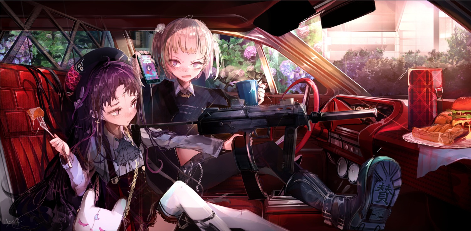 gun skirt_lift thighhighs tokikosann