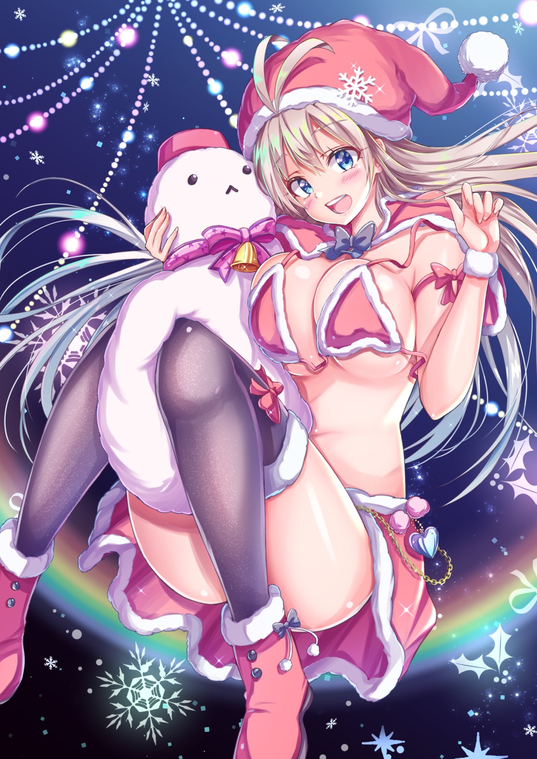 bikini_top christmas skirt_lift swimsuits tenzeru thighhighs