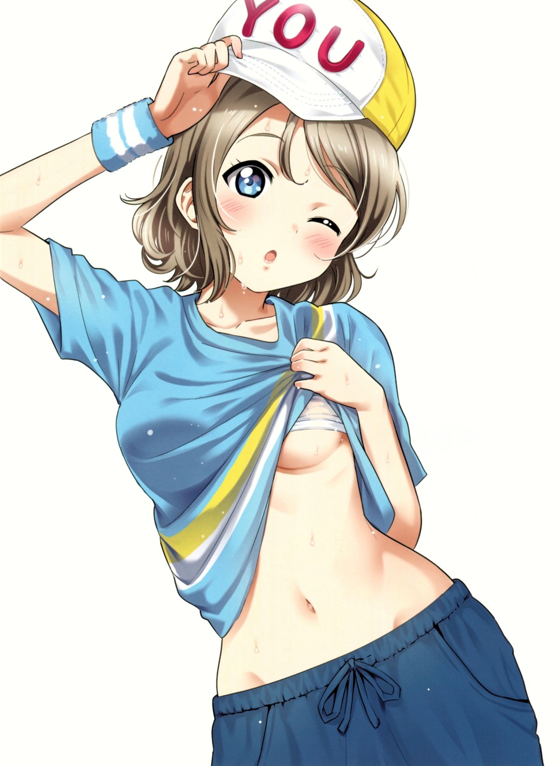 agoitei love_live!_sunshine!! no_bra sankuro see_through shirt_lift watanabe_you wet