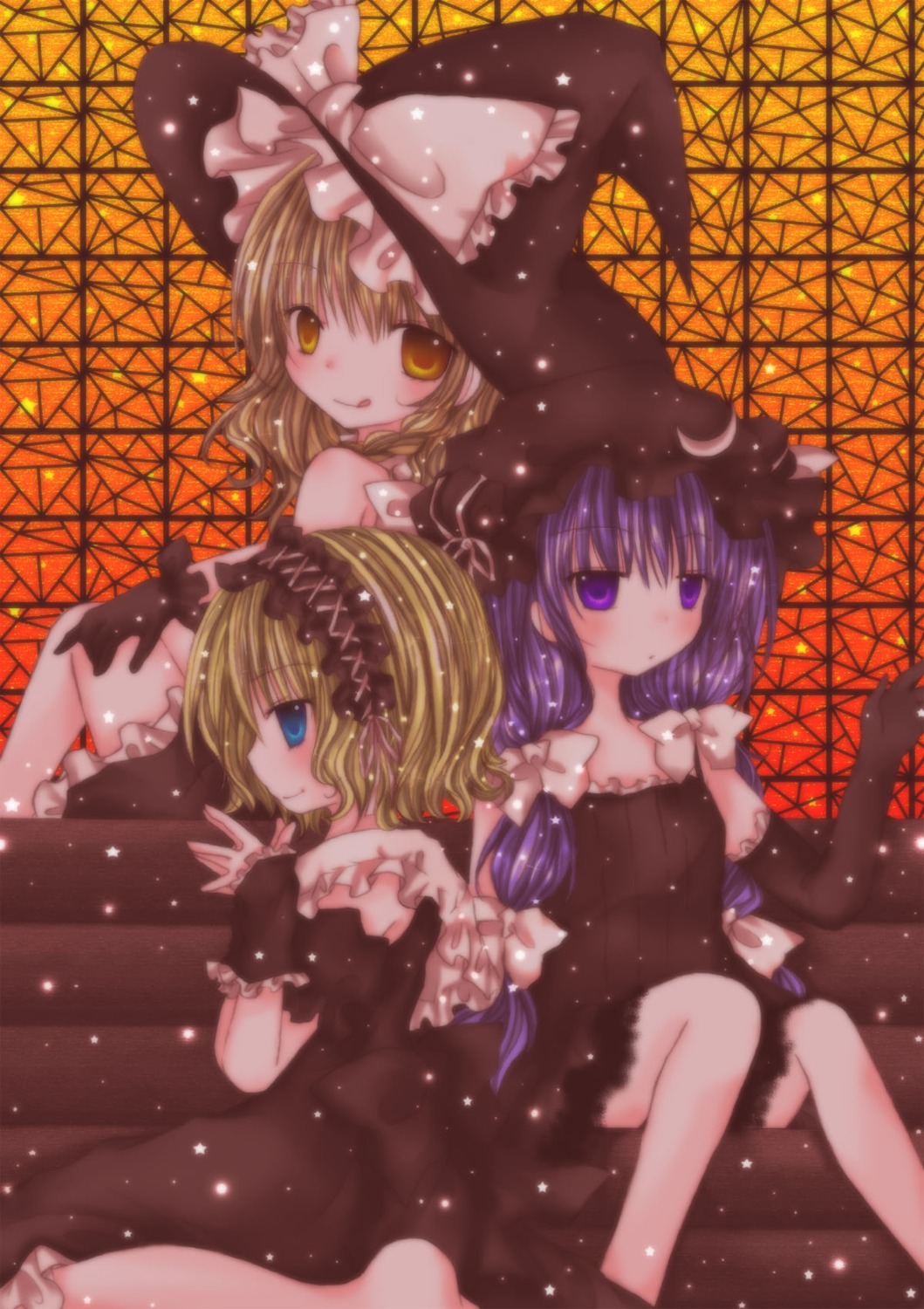 alice_margatroid dress kasuga_sunao kirisame_marisa lolita_fashion patchouli_knowledge touhou