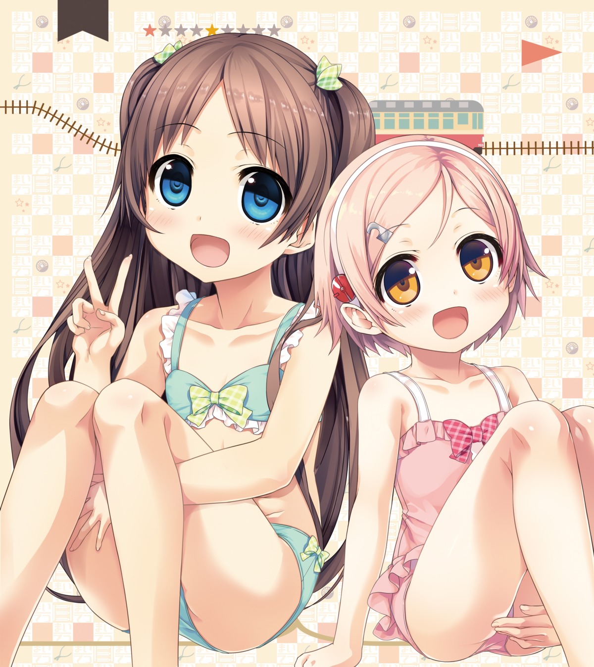 bikini crossover cura lose maitetsu monobeno possible_duplicate reina_(maitetsu) sawai_natsuha swimsuits