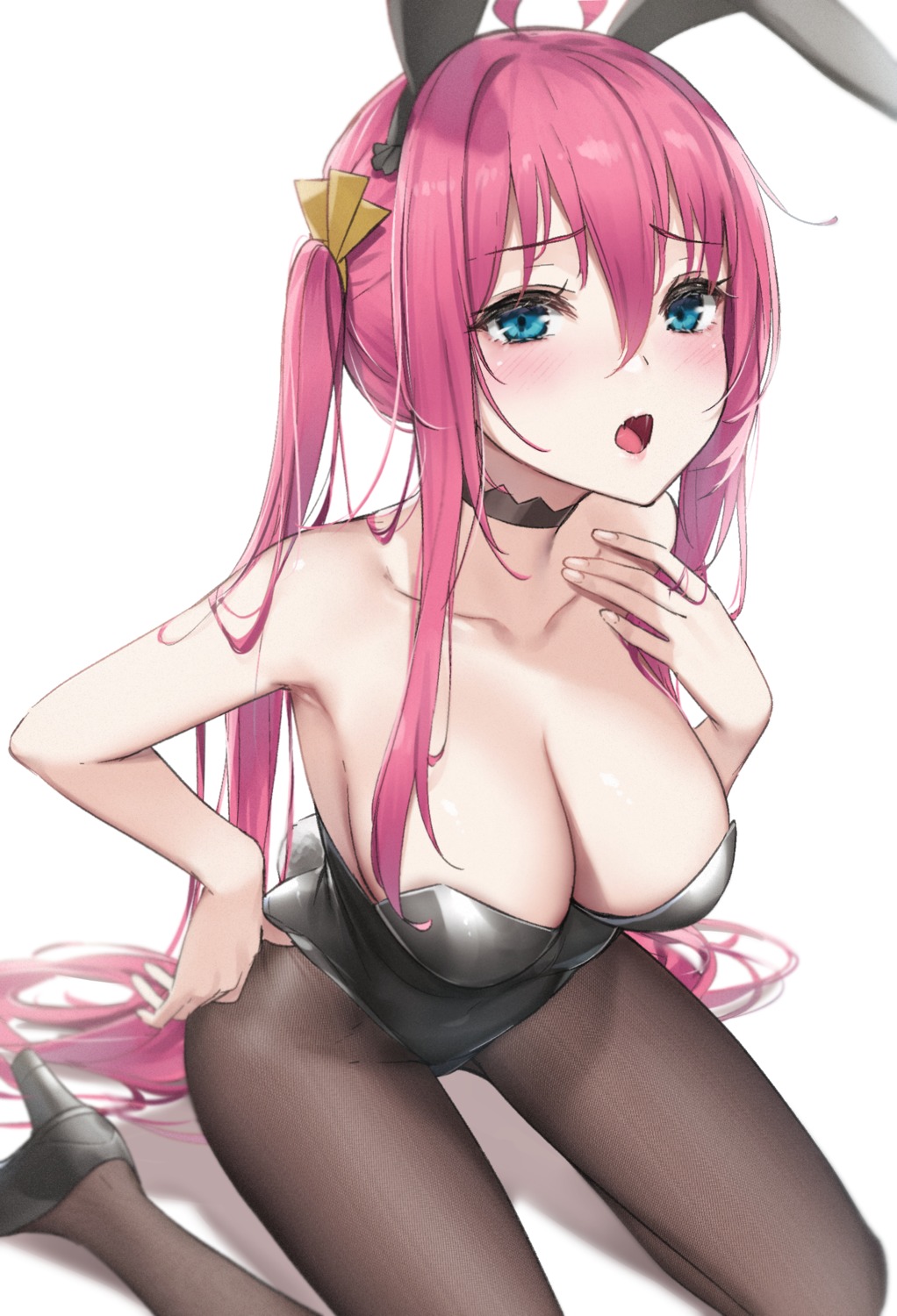 animal_ears bunny_ears bunny_girl heels no_bra pantyhose tail wet_elephant