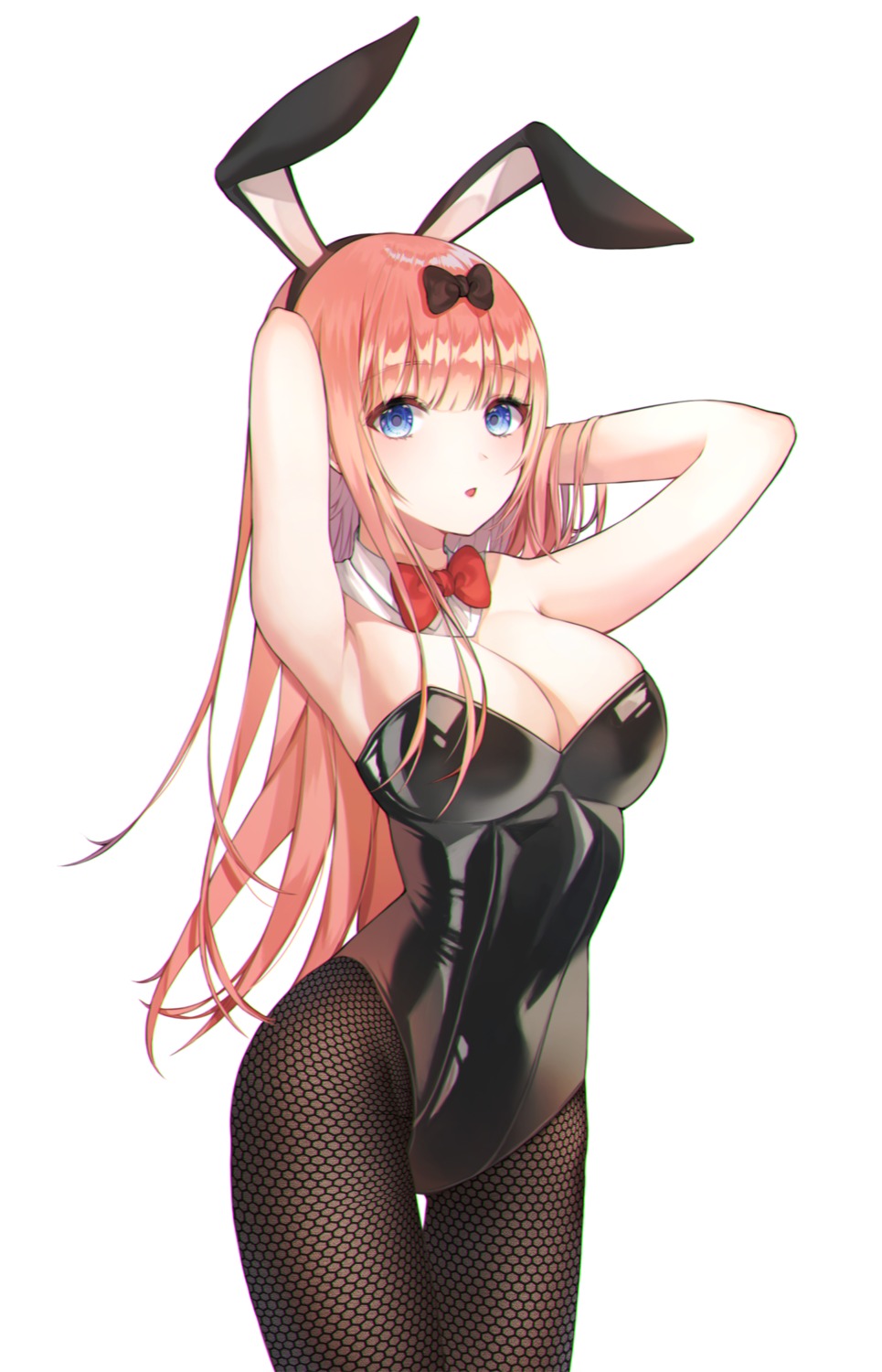 ame_816 animal_ears bunny_ears bunny_girl cleavage fishnets fujiwara_chika kaguya-sama_wa_kokurasetai_~tensai-tachi_no_renai_zunousen~ no_bra pantyhose