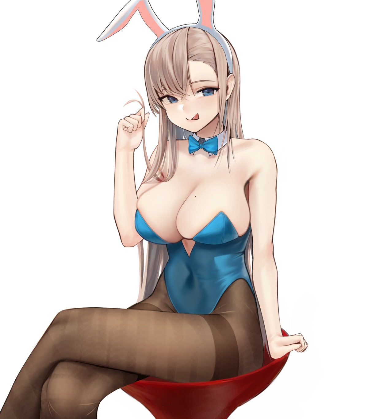 animal_ears blue_archive bunny_ears bunny_girl ichinose_asuna no_bra pantyhose ur-8