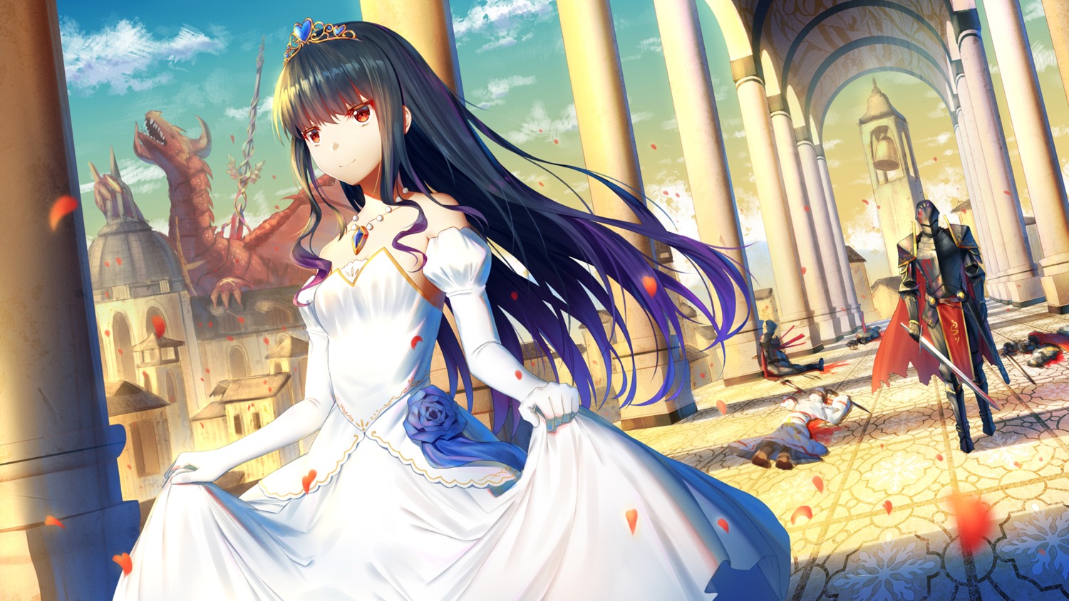 armor blood dress ji_dao_ji monster skirt_lift sword wallpaper weapon