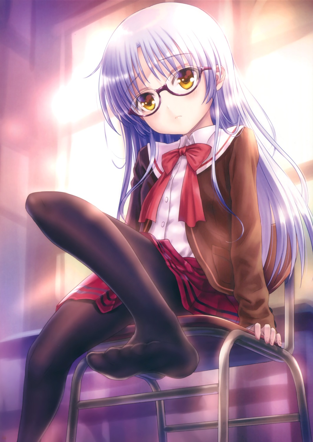 angel_beats! feet goto-p megane mizuki-chan_club pantyhose seifuku tachibana_kanade