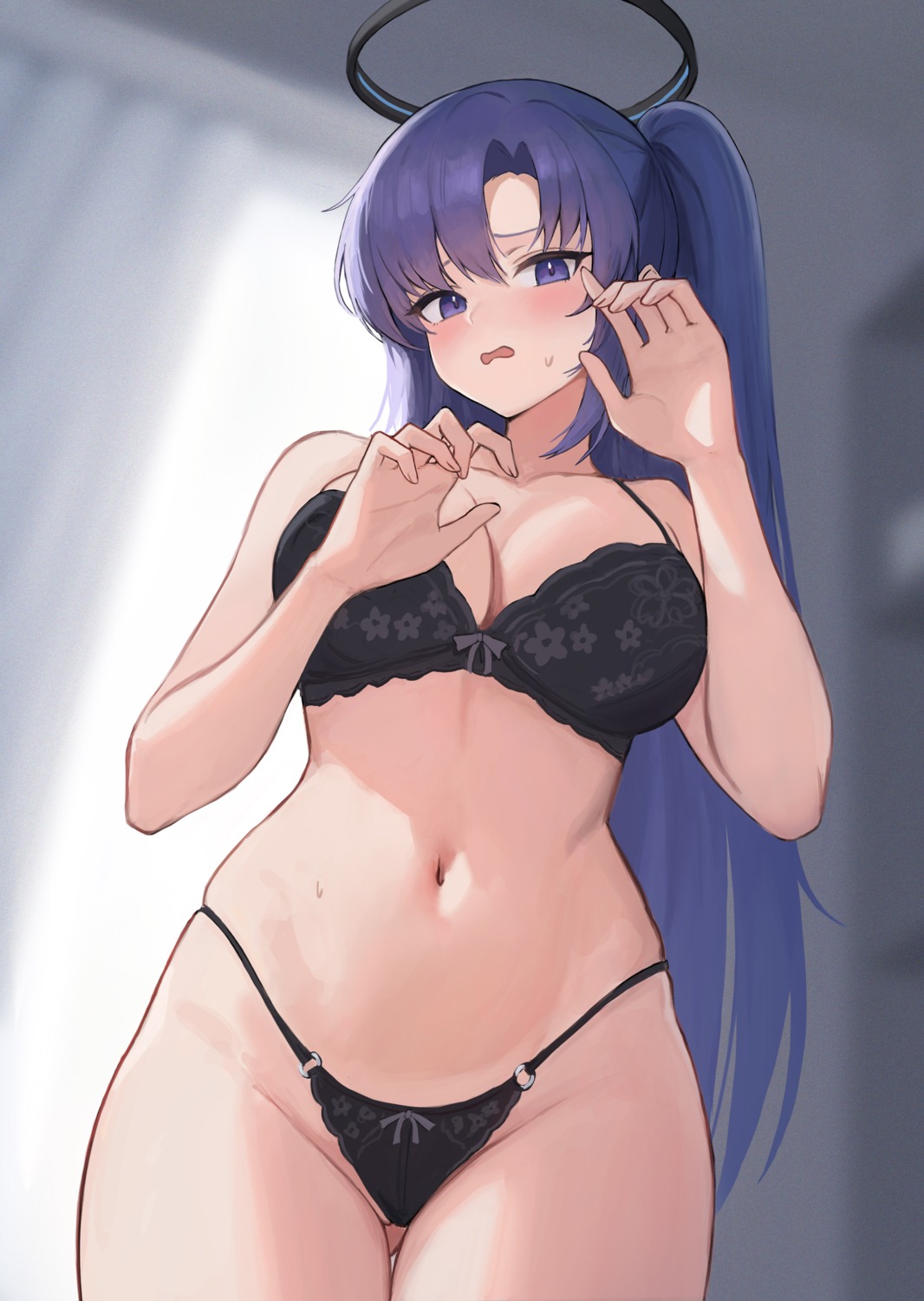 blue_archive boneseing bra halo hayase_yuuka pantsu thong