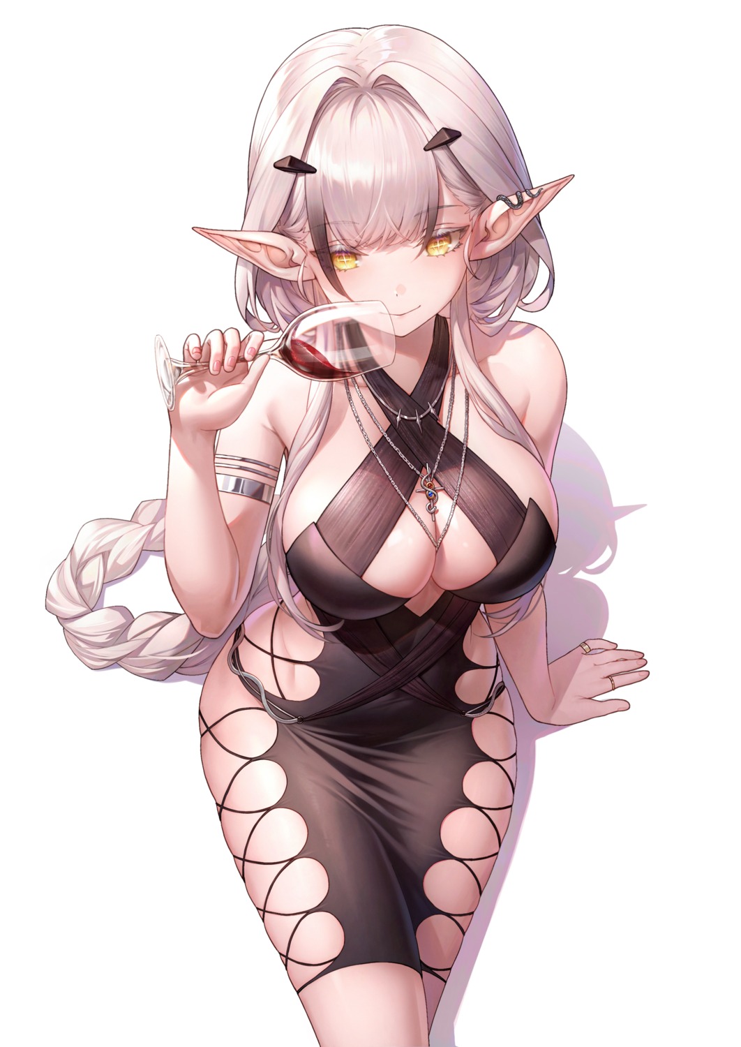 dress leon_v no_bra pointy_ears