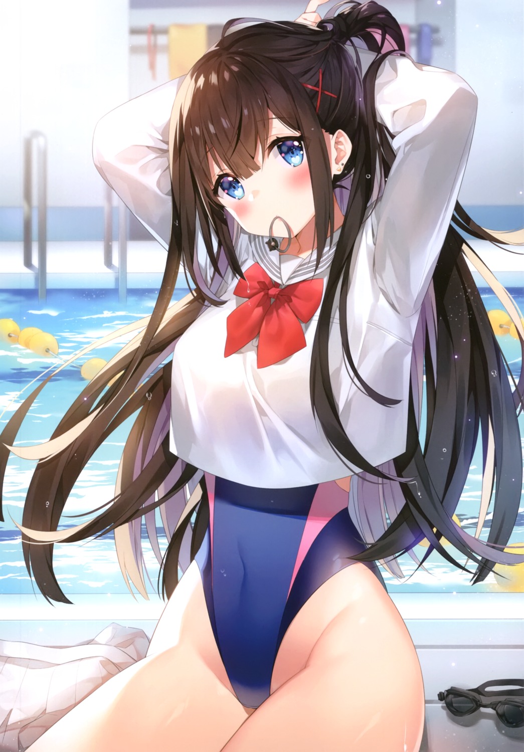 ayamy miyawaki_sana seifuku swimsuits