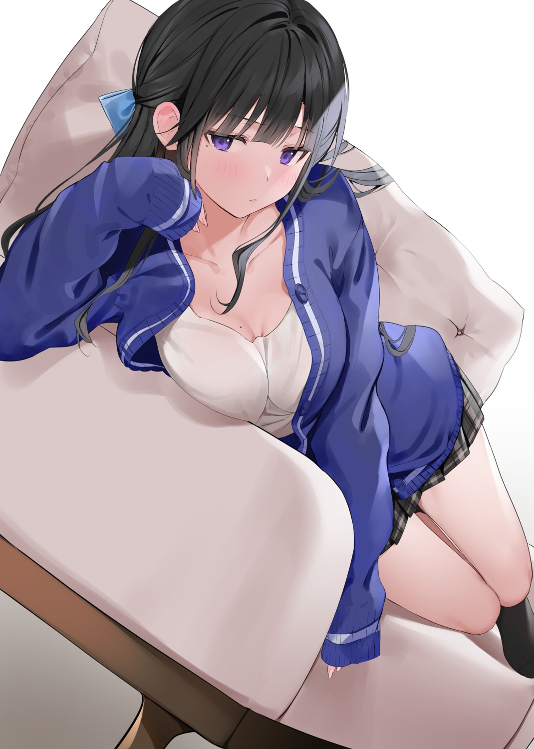 cleavage majime-jk_(xretakex) seifuku sweater xretakex