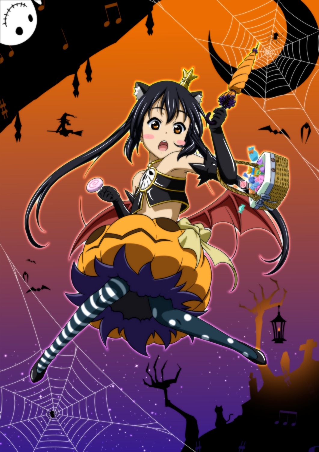 animal_ears halloween jpeg_artifacts k-on! nakano_azusa nekomimi oku_no_shi