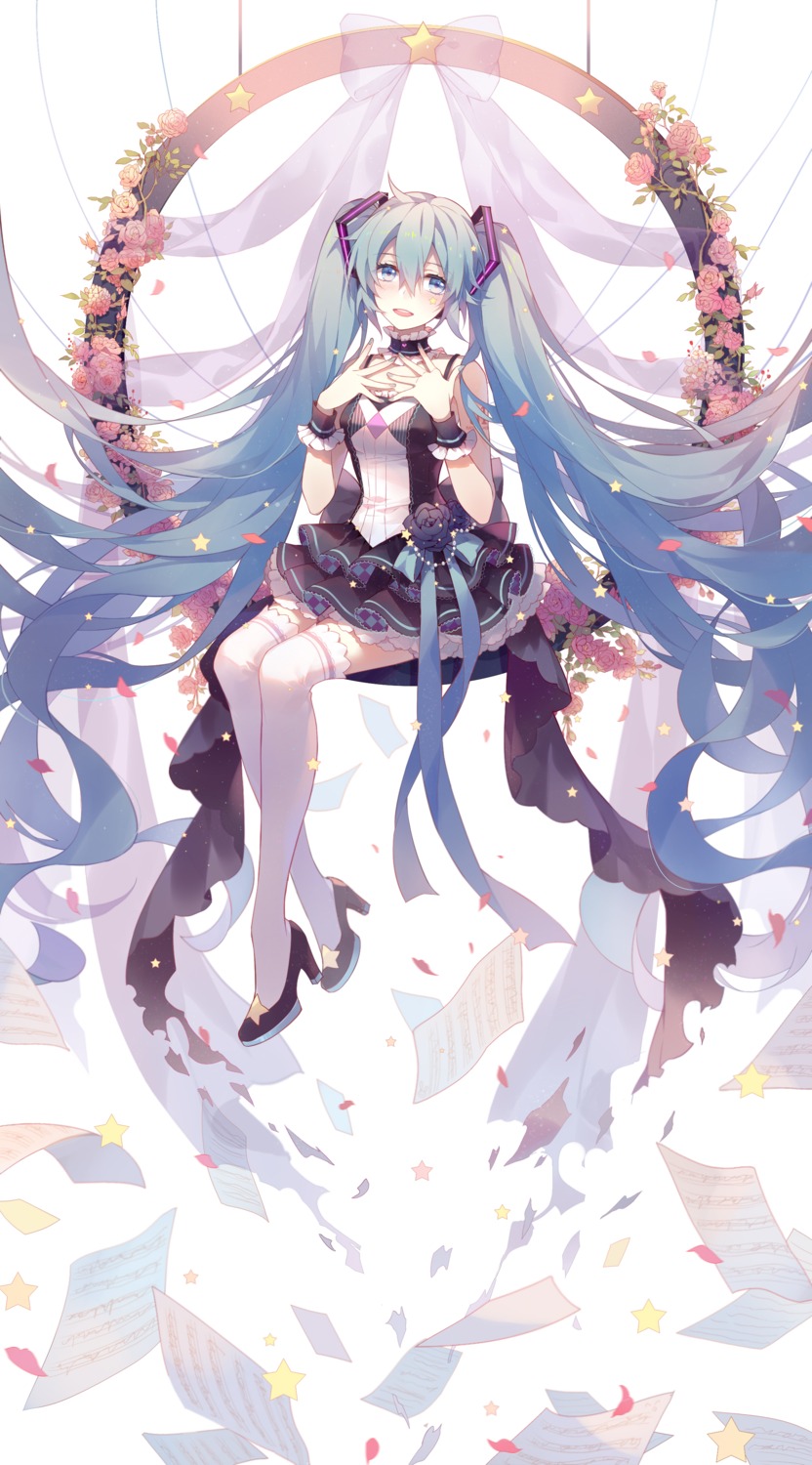 hatsune_miku heels shiroki thighhighs vocaloid