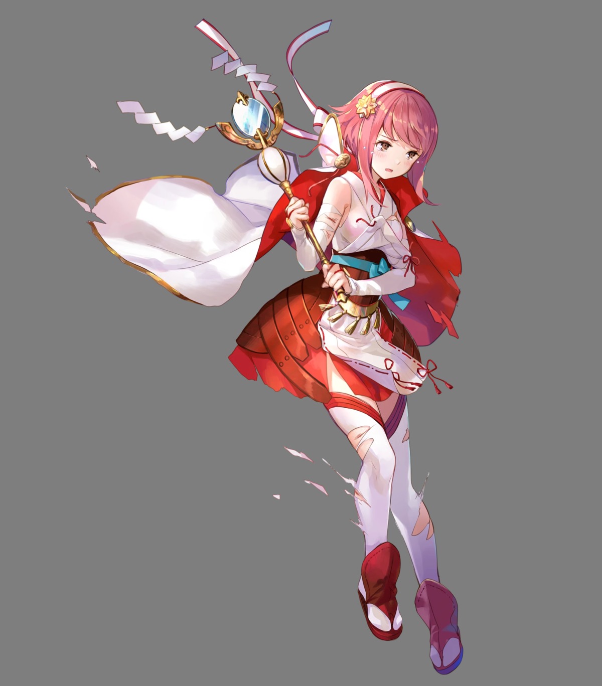 armor fire_emblem fire_emblem_heroes fire_emblem_if fuzichoko japanese_clothes nintendo sakura_(fire_emblem) thighhighs torn_clothes transparent_png weapon