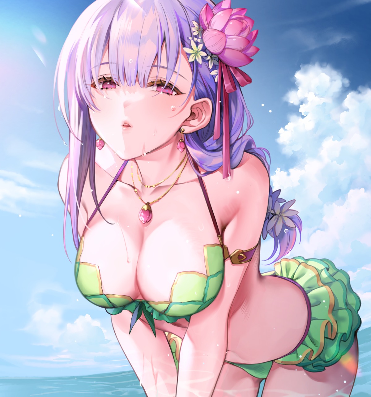 bikini fate/grand_order kama_(fate/grand_order) swimsuits wingtemple