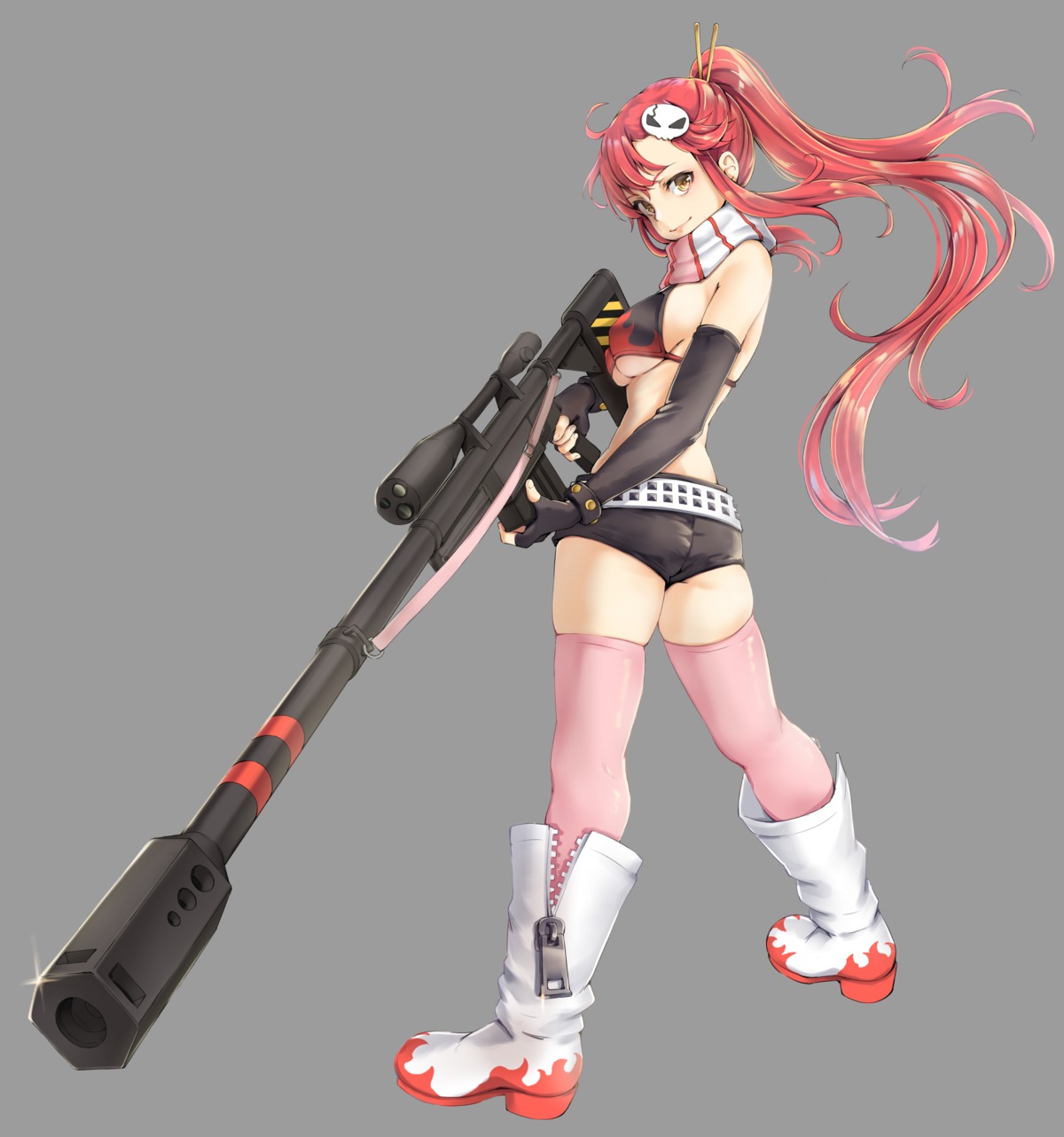 ass bikini_top funyariko gun heels swimsuits tengen_toppa_gurren_lagann thighhighs underboob yoko