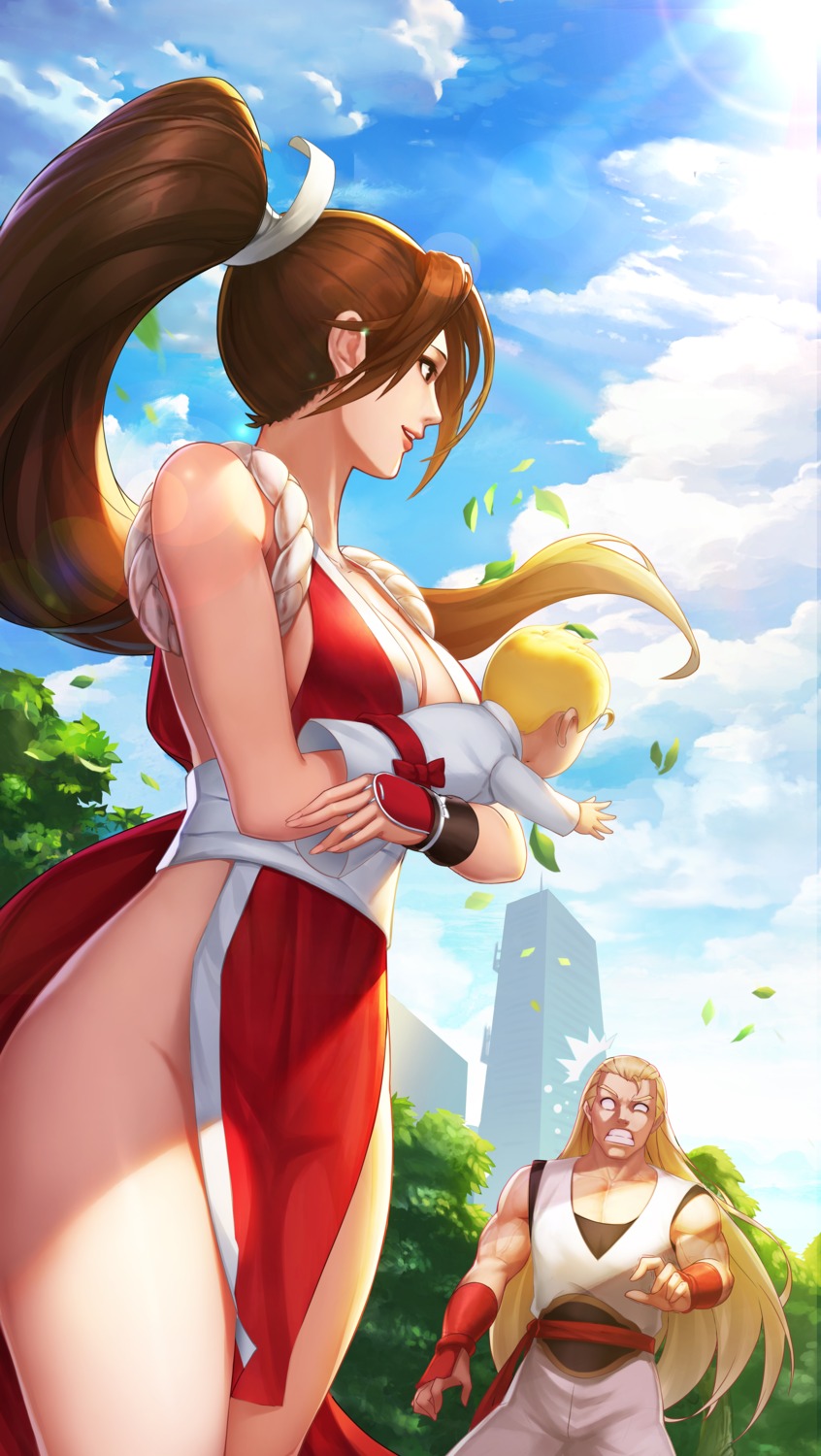 cleavage japanese_clothes king_of_fighters no_bra nopan shiranui_mai sramy