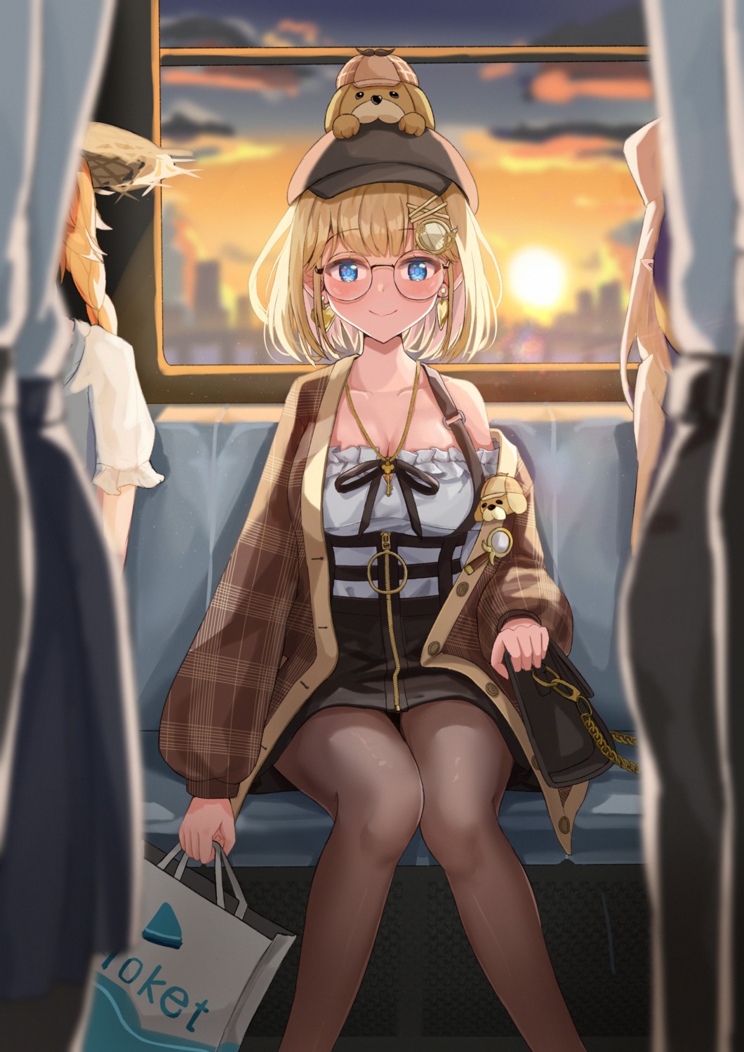 boo_iro dress hololive hololive_english megane pantyhose watson_amelia