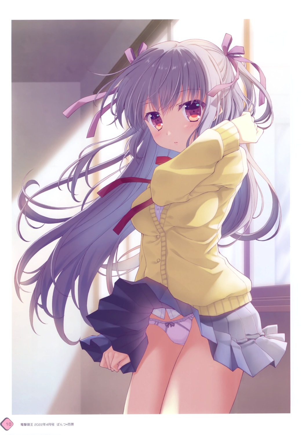 ice_&_choco nanao_naru pantsu seifuku skirt_lift sweater wardrobe_malfunction